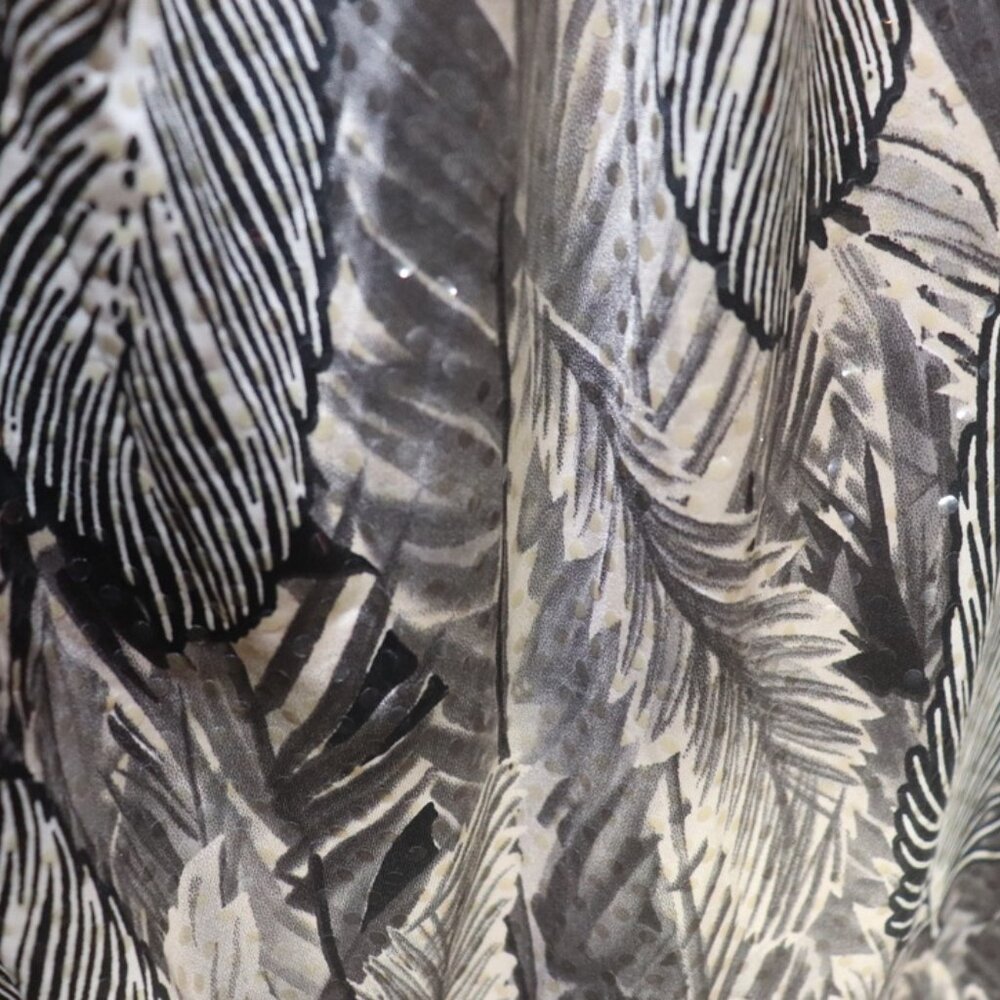 Alfani Large Black Tan Feather Pattern Shirt Sleeveless Size 2X - Picture 6 of 7
